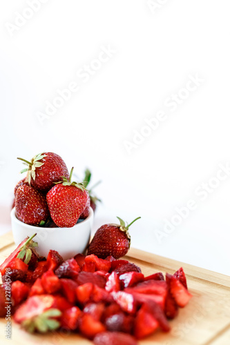 Healthy  and fresh strawberry on white background
