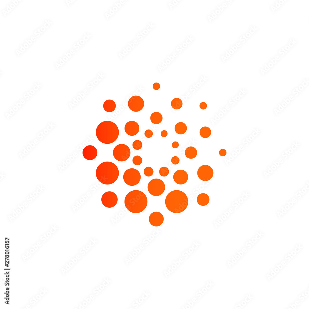 Dots modern logo concept design. Abstract round vector emblem template. Dots modern logo concept design. Abstract round vector emblem template.