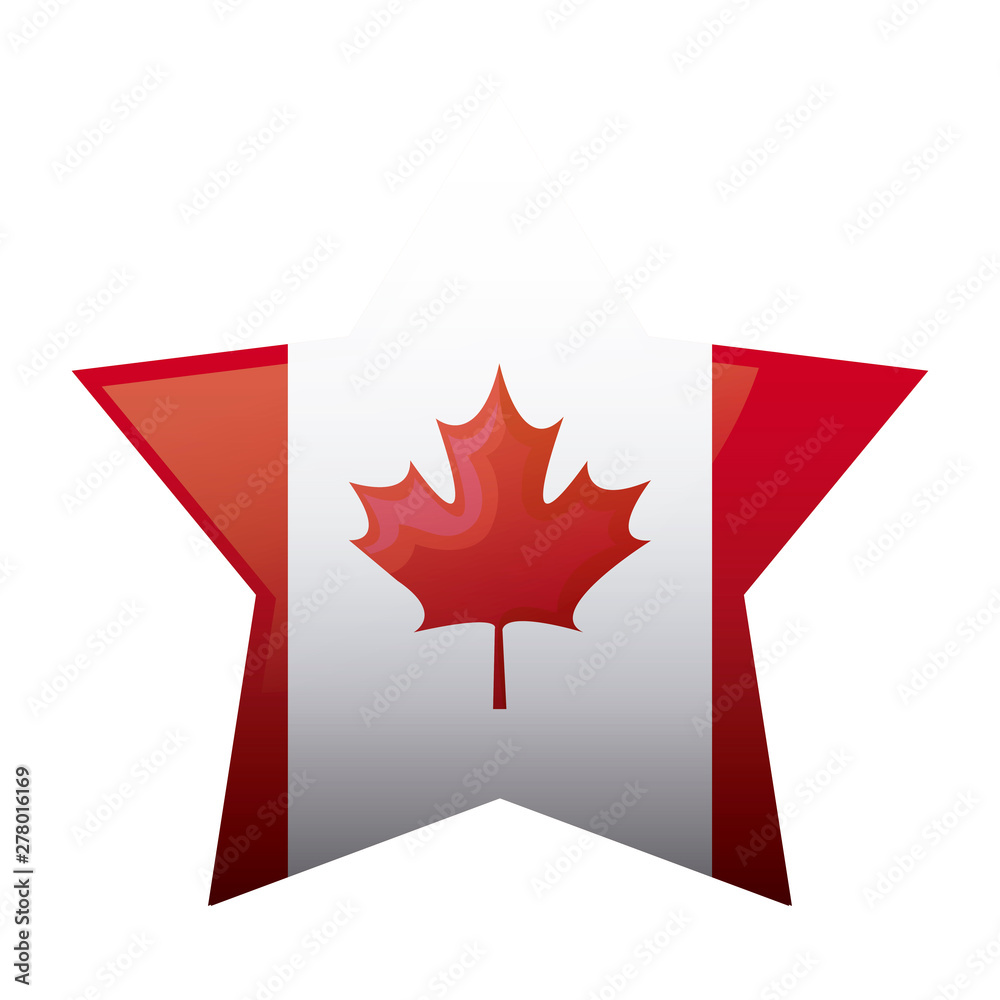 flag of canada patriotic in star shape flag of canada patriotic in star shape