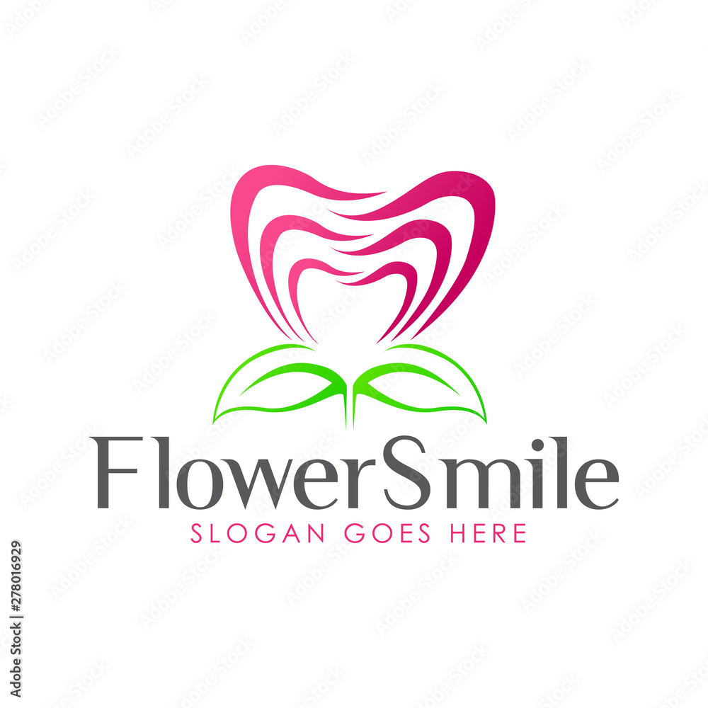 Modern elegant flower dental logo. Modern elegant flower dental logo.