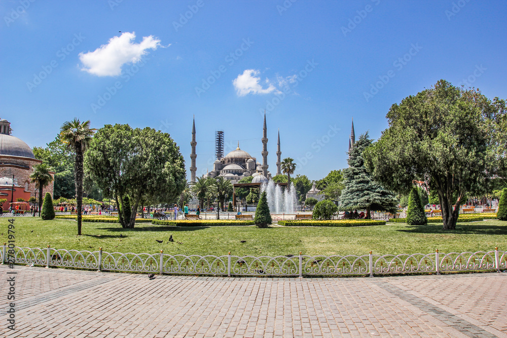 Istanbul, Turkey - summer - famous architecture, city view. Sultan Ahmed Mosque (Blue Mosque)