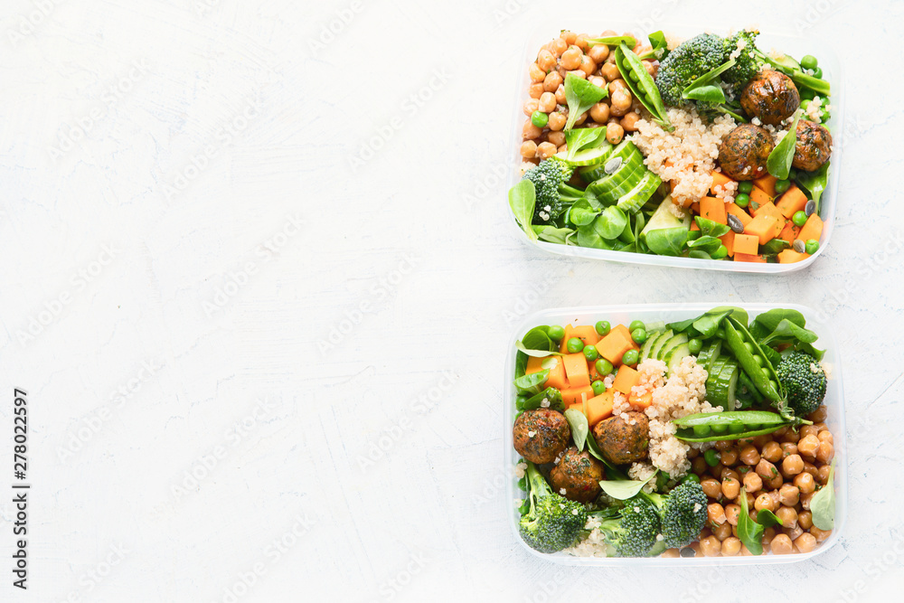 Healthy vegan lunch box. Clean diet eating concept. Healthy vegan lunch box. Clean diet eating concept.