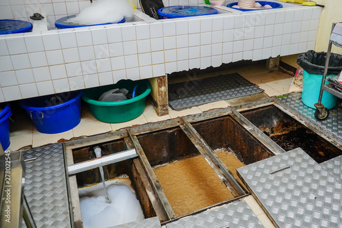 Grease trap, waste disposal,Waste water treatment ponds, waste water disposal procedures photo