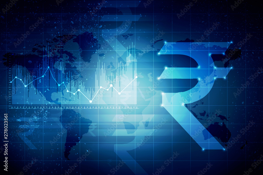 Rupee currency . 2D rendering illustration Rupee currency . 2D rendering illustration