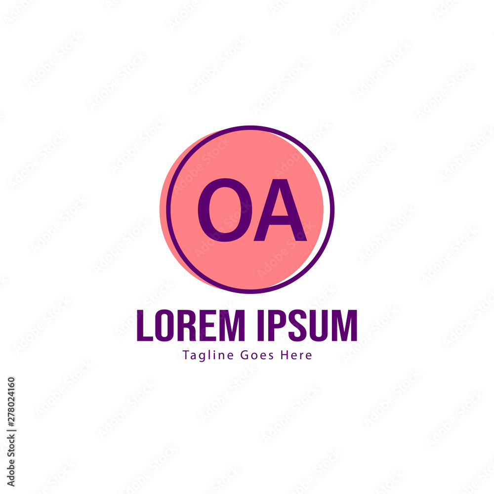 Initial OA logo template with modern frame. Minimalist OA letter logo vector illustration Initial OA logo template with modern frame. Minimalist OA letter logo vector illustration