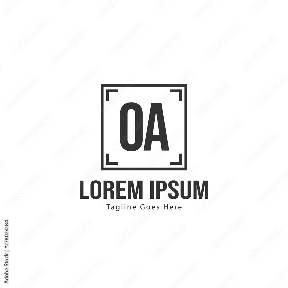 Initial OA logo template with modern frame. Minimalist OA letter logo vector illustration Initial OA logo template with modern frame. Minimalist OA letter logo vector illustration
