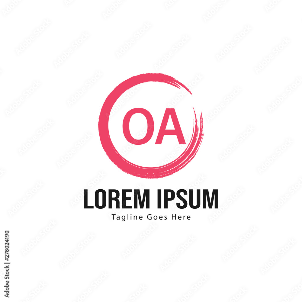 Initial OA logo template with modern frame. Minimalist OA letter logo vector illustration Initial OA logo template with modern frame. Minimalist OA letter logo vector illustration