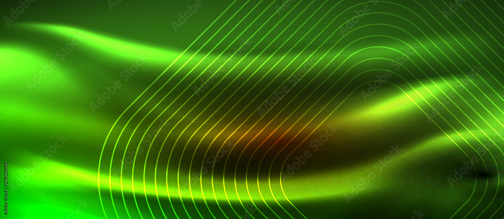 Neon square shapes lines on glowing light background Neon square shapes lines on glowing light background