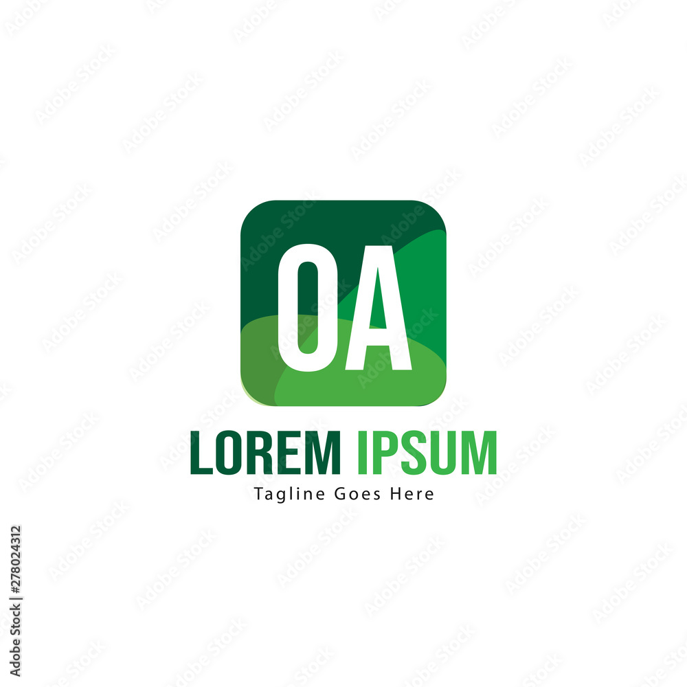 Initial OA logo template with modern frame. Minimalist OA letter logo vector illustration Initial OA logo template with modern frame. Minimalist OA letter logo vector illustration