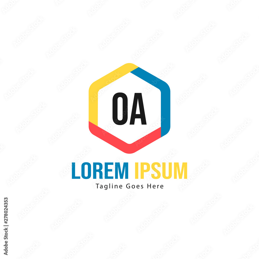 Initial OA logo template with modern frame. Minimalist OA letter logo vector illustration Initial OA logo template with modern frame. Minimalist OA letter logo vector illustration