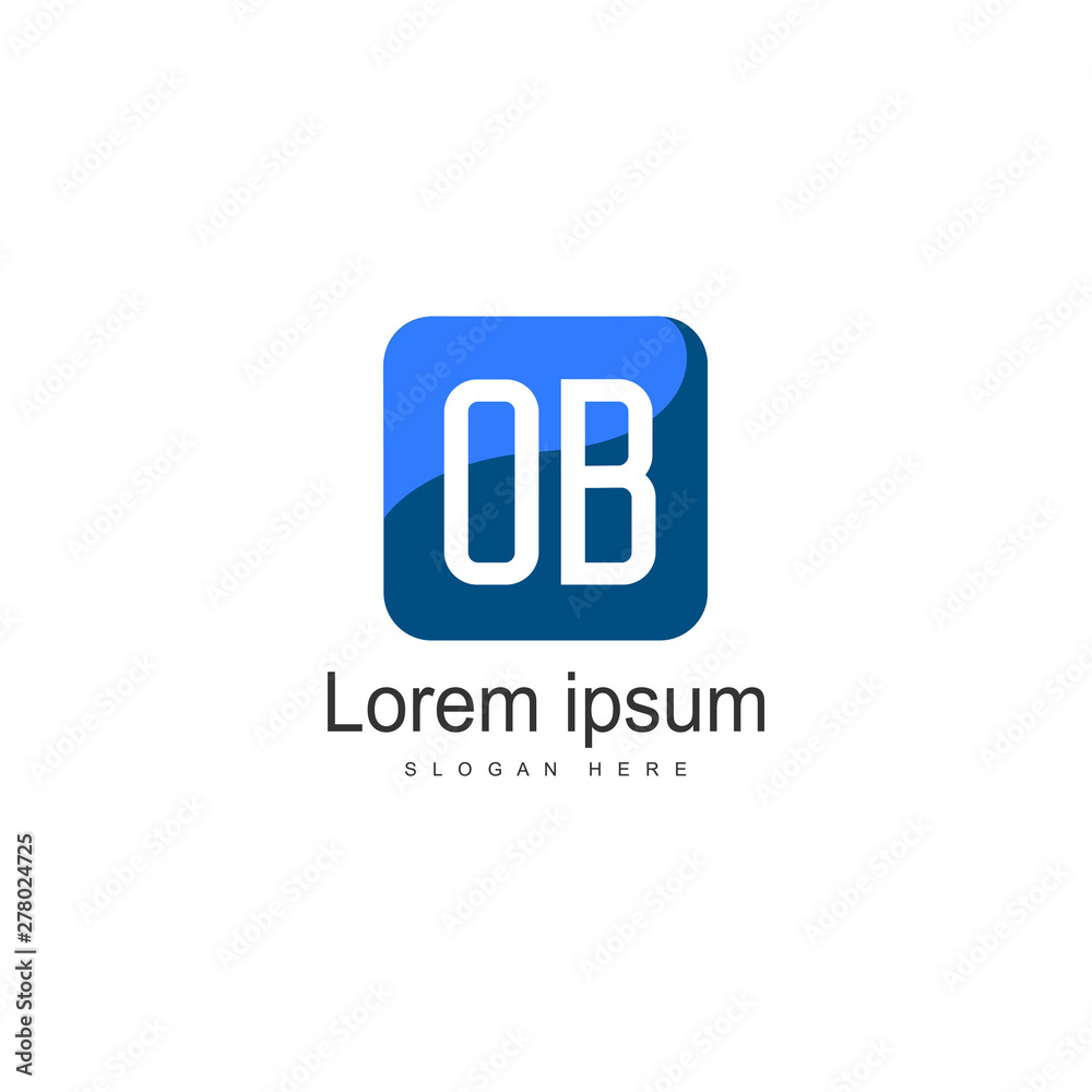 Initial OB logo template with modern frame. Minimalist OB letter logo vector illustration Initial OB logo template with modern frame. Minimalist OB letter logo vector illustration