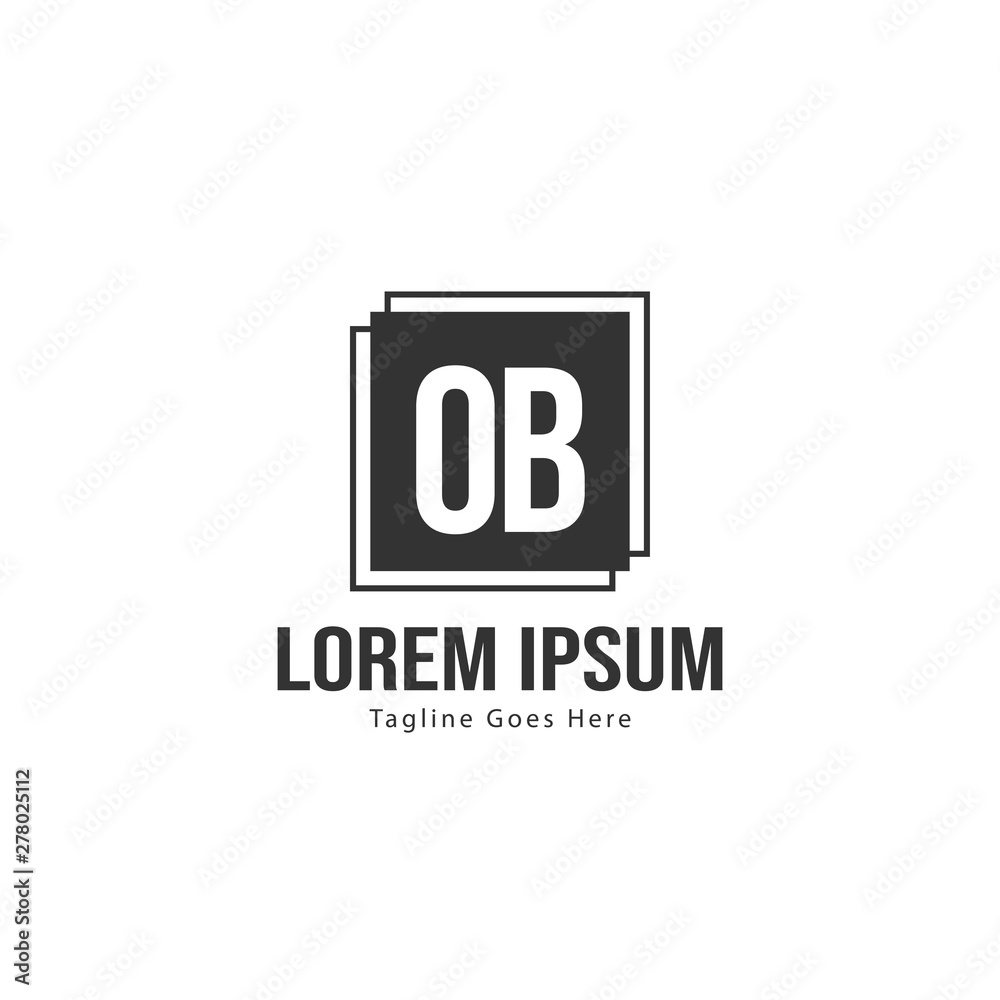 Initial OB logo template with modern frame. Minimalist OB letter logo vector illustration Initial OB logo template with modern frame. Minimalist OB letter logo vector illustration
