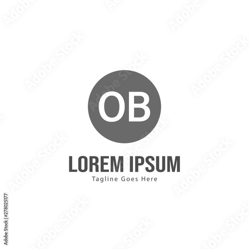 Wallpaper Mural Initial OB logo template with modern frame. Minimalist OB letter logo vector illustration Torontodigital.ca