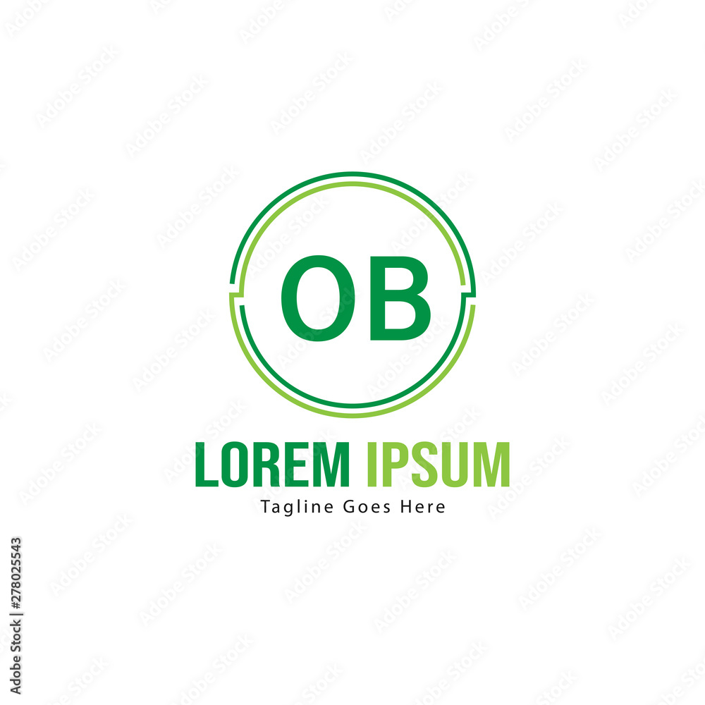 Initial OB logo template with modern frame. Minimalist OB letter logo vector illustration Initial OB logo template with modern frame. Minimalist OB letter logo vector illustration