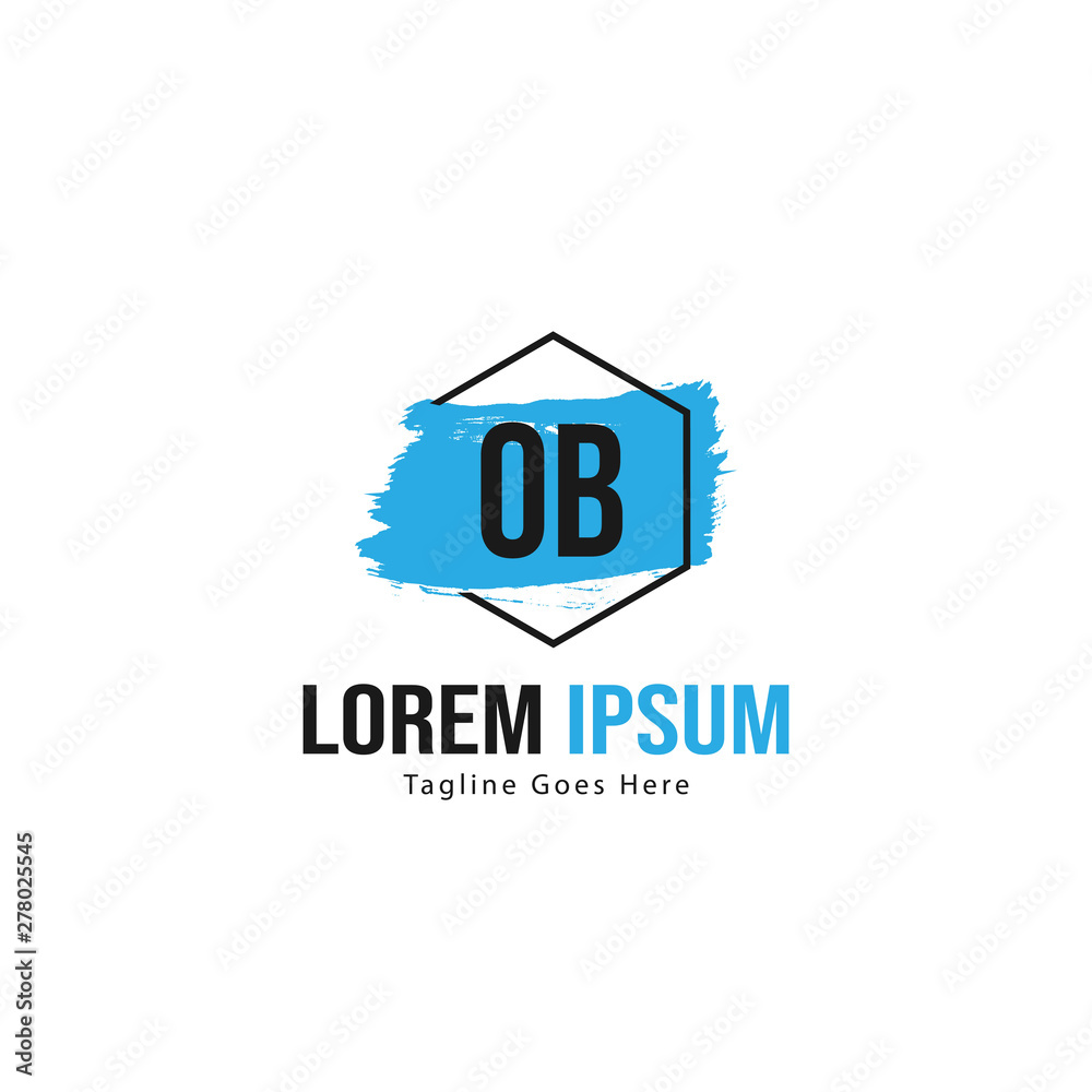 Initial OB logo template with modern frame. Minimalist OB letter logo vector illustration Initial OB logo template with modern frame. Minimalist OB letter logo vector illustration