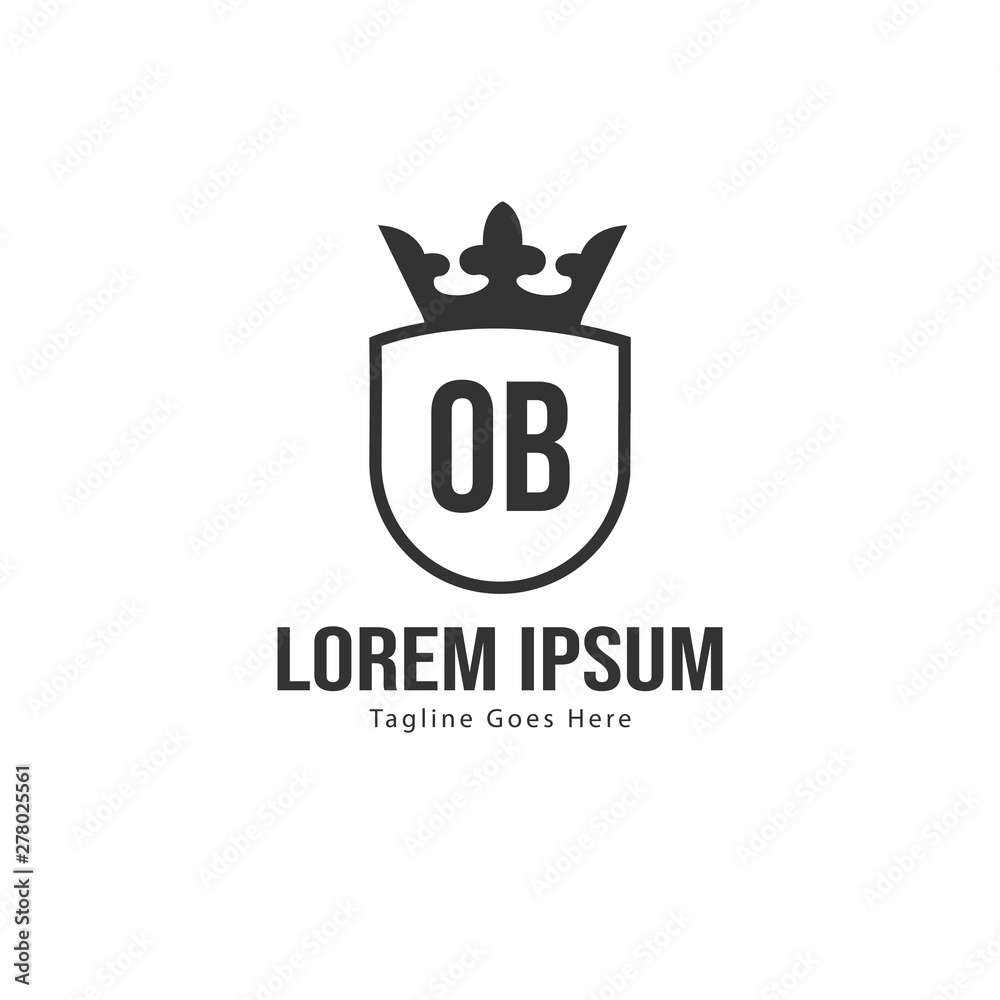 Initial OB logo template with modern frame. Minimalist OB letter logo vector illustration Initial OB logo template with modern frame. Minimalist OB letter logo vector illustration