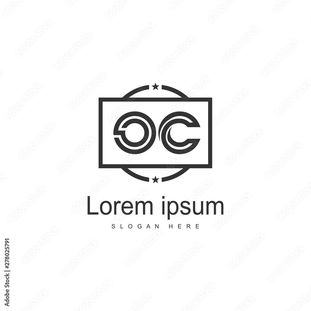 Initial OC logo template with modern frame. Minimalist OC letter logo vector illustration Initial OC logo template with modern frame. Minimalist OC letter logo vector illustration