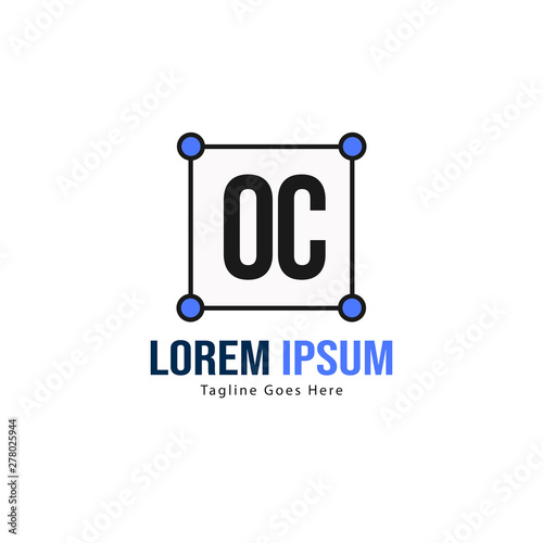 Initial OC logo template with modern frame. Minimalist OC letter logo vector illustration