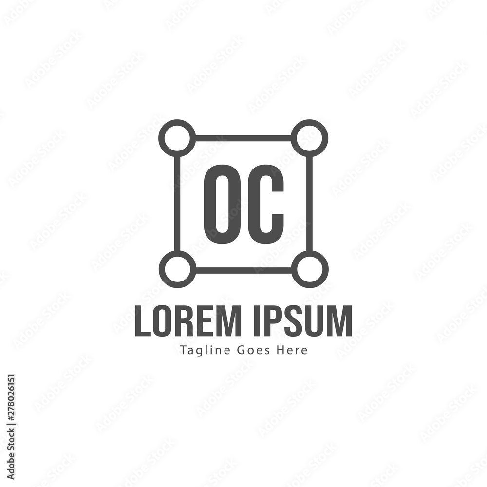 Initial OC logo template with modern frame. Minimalist OC letter logo vector illustration Initial OC logo template with modern frame. Minimalist OC letter logo vector illustration