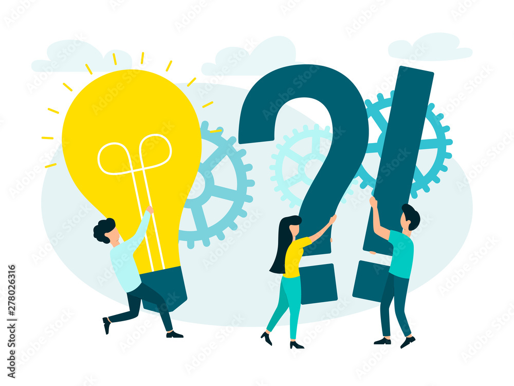 Search for new solutions, teamwork in the company, a fresh idea. Vector illustration. Search for new solutions, teamwork in the company, a fresh idea. Vector illustration.