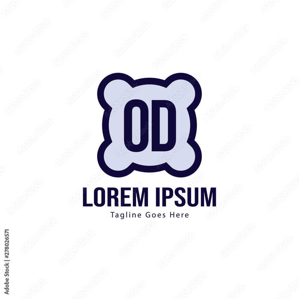 Initial OD logo template with modern frame. Minimalist OD letter logo vector illustration Initial OD logo template with modern frame. Minimalist OD letter logo vector illustration