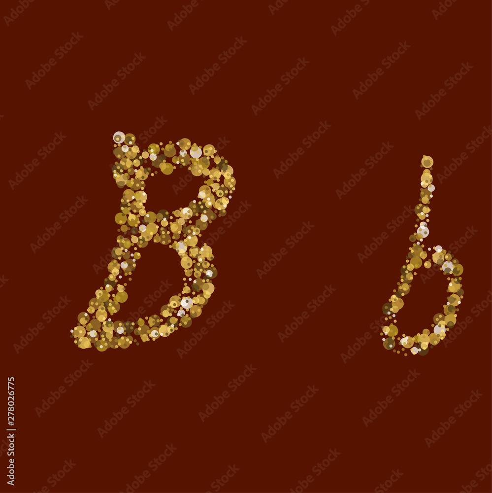 Bb golden glitter letter. 