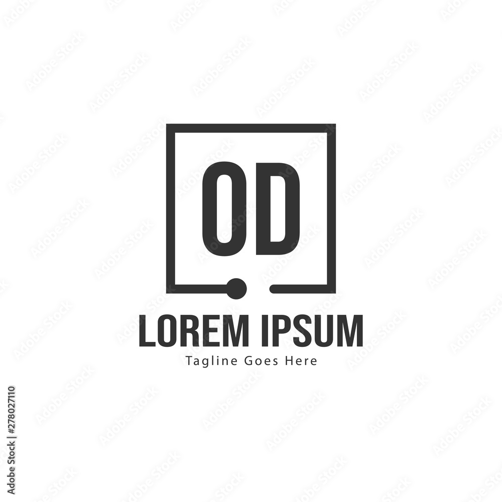 Initial OD logo template with modern frame. Minimalist OD letter logo vector illustration Initial OD logo template with modern frame. Minimalist OD letter logo vector illustration