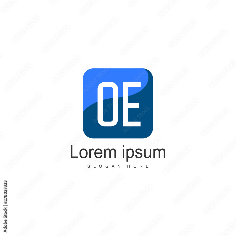 Initial OE logo template with modern frame. Minimalist OE letter logo vector illustration Initial OE logo template with modern frame. Minimalist OE letter logo vector illustration