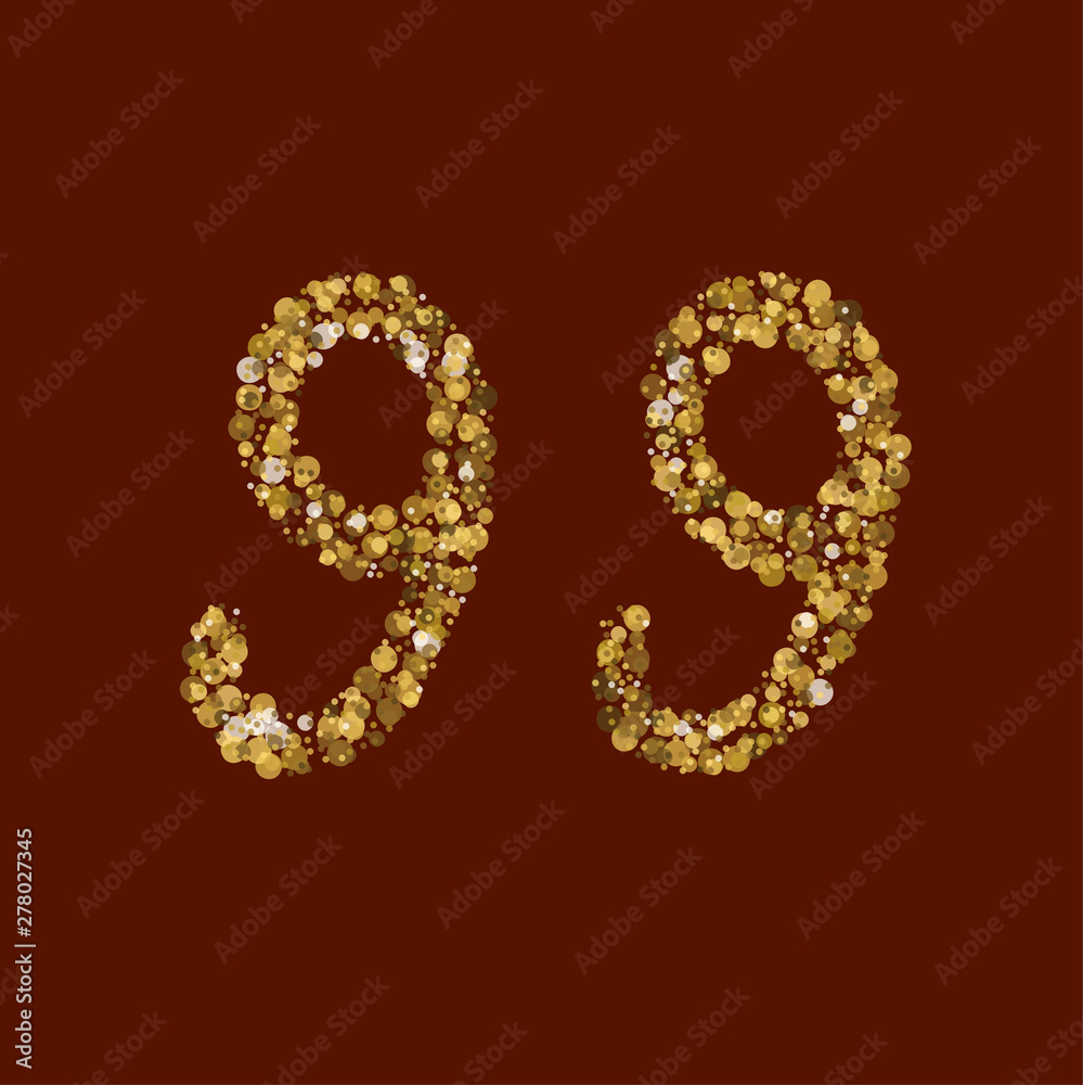 99 golden glitter number. 99 golden glitter number.