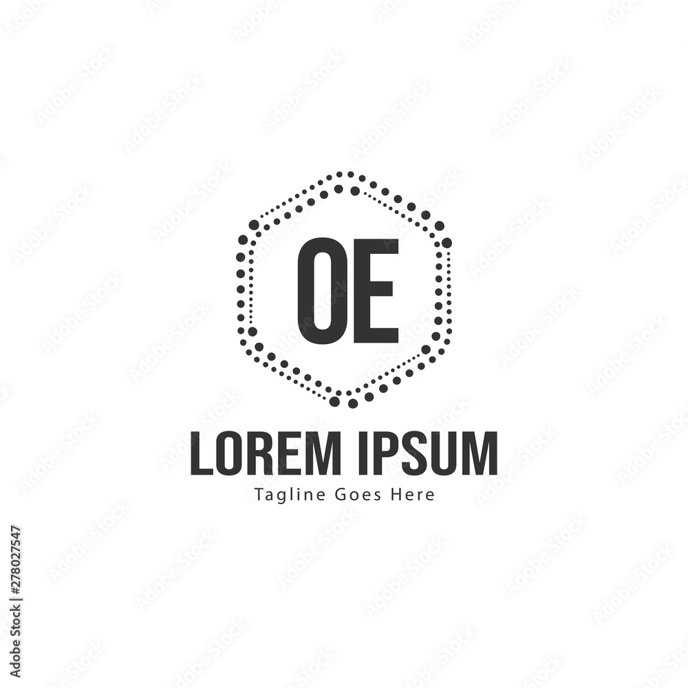 Fototapeta premium Initial OE logo template with modern frame. Minimalist OE letter logo vector illustration