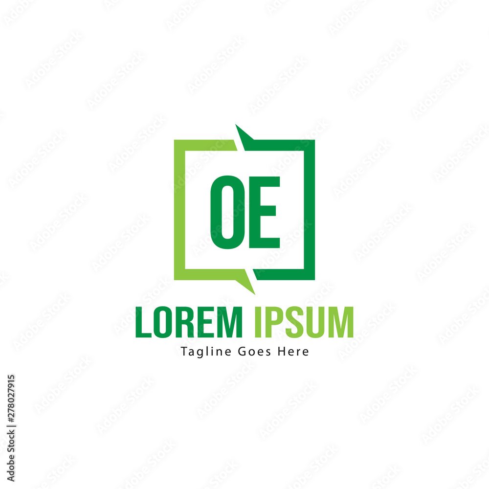 Initial OE logo template with modern frame. Minimalist OE letter logo vector illustration Initial OE logo template with modern frame. Minimalist OE letter logo vector illustration