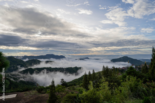 Morning fog landscape 