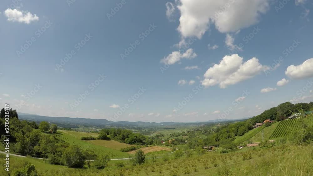 Time lapse of moving clouds, morning, north Croatia, wide angle Time lapse of moving clouds, morning, north Croatia, wide angle