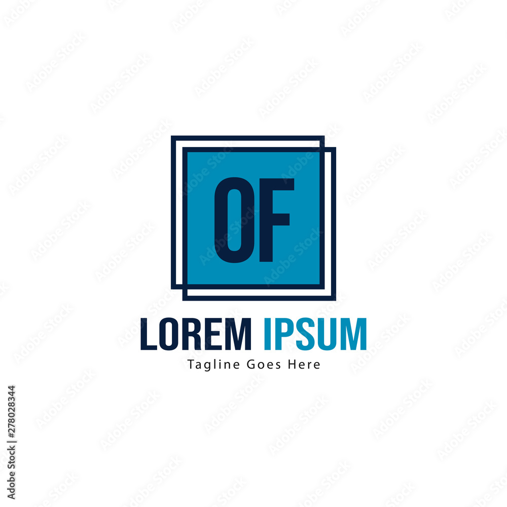 Initial OF logo template with modern frame. Minimalist OF letter logo vector illustration Initial OF logo template with modern frame. Minimalist OF letter logo vector illustration