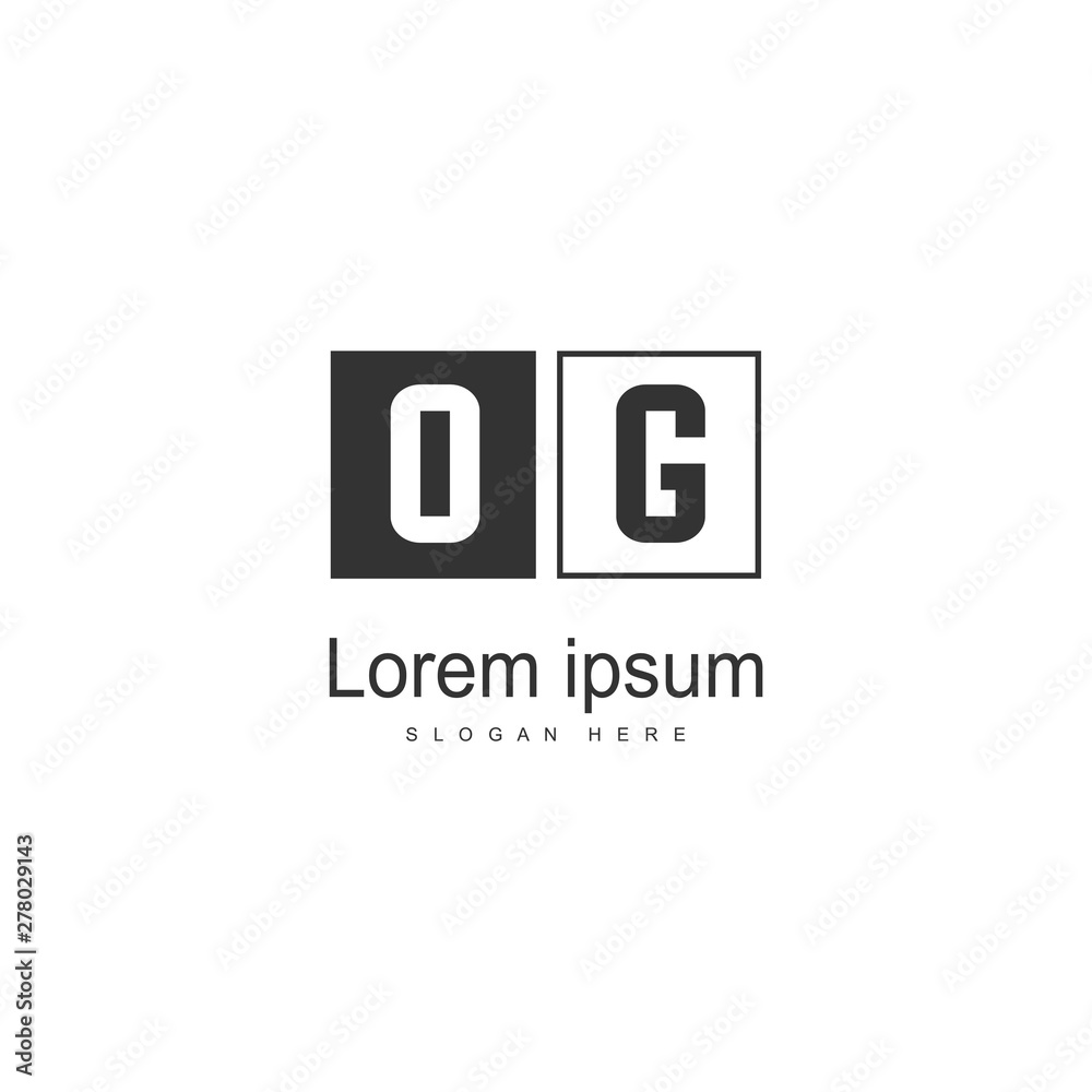 Initial OG logo template with modern frame. Minimalist OG letter logo vector illustration Initial OG logo template with modern frame. Minimalist OG letter logo vector illustration