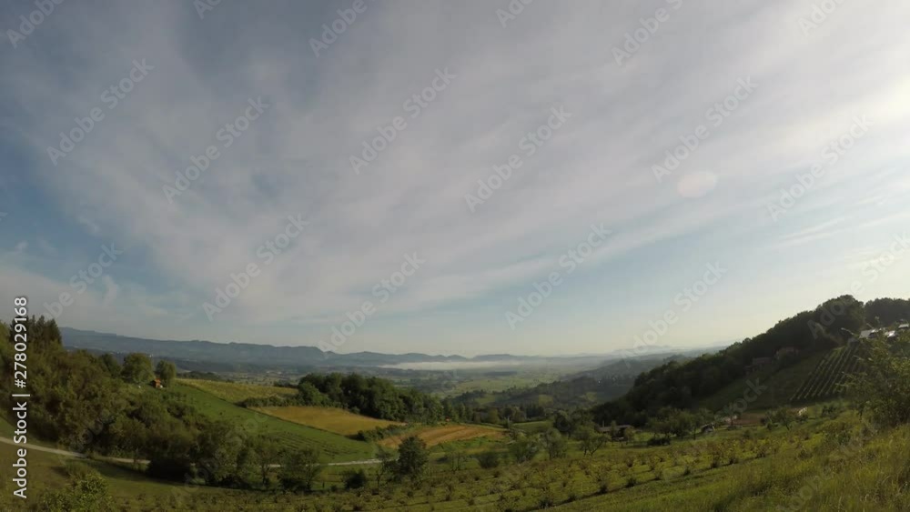 Time lapse of moving clouds, morning, north Croatia, wide angle Time lapse of moving clouds, morning, north Croatia, wide angle