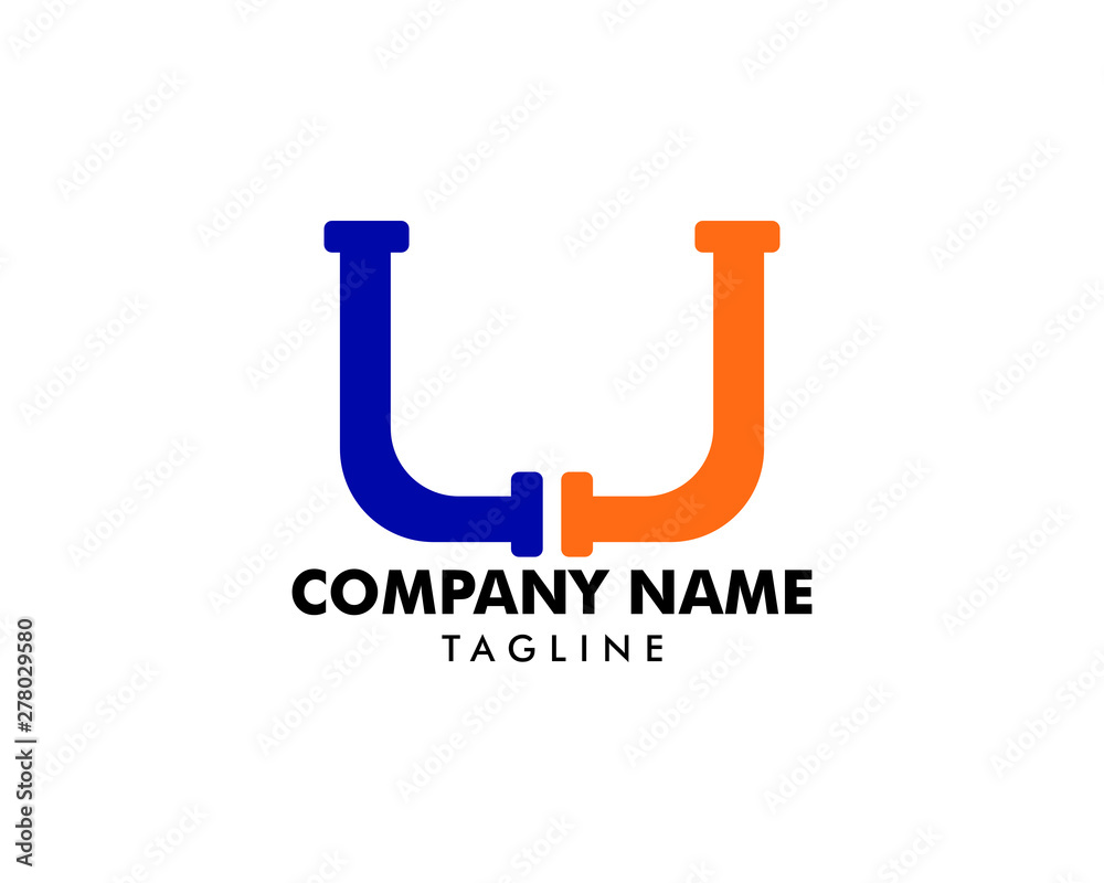 LL Pipe Letter Logo Icon Design