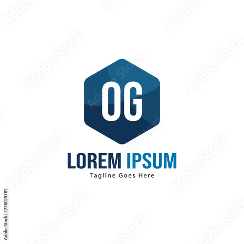 Initial OG logo template with modern frame. Minimalist OG letter logo vector illustration © Robani