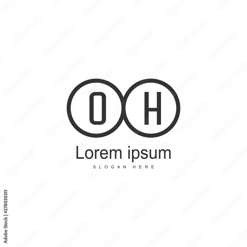 Initial OH logo template with modern frame. Minimalist OH letter logo vector illustration Initial OH logo template with modern frame. Minimalist OH letter logo vector illustration
