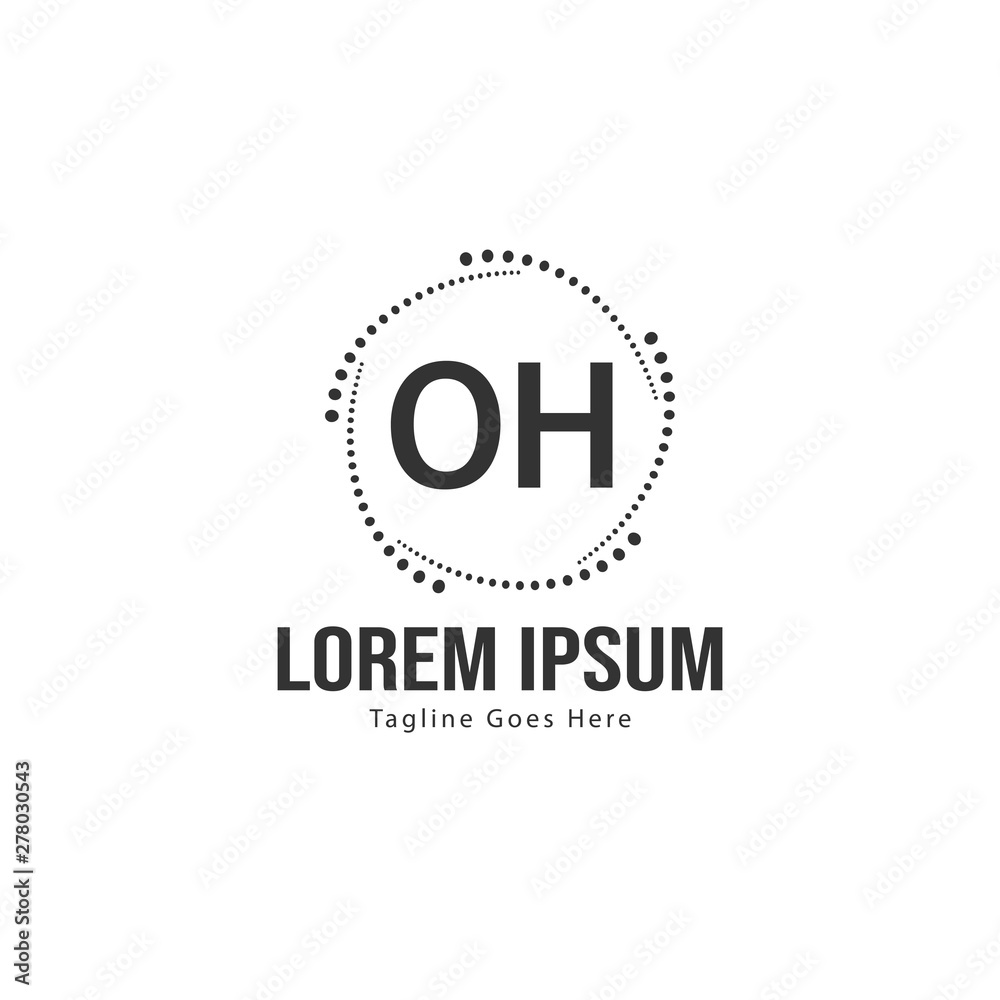 Initial OH logo template with modern frame. Minimalist OH letter logo vector illustration Initial OH logo template with modern frame. Minimalist OH letter logo vector illustration
