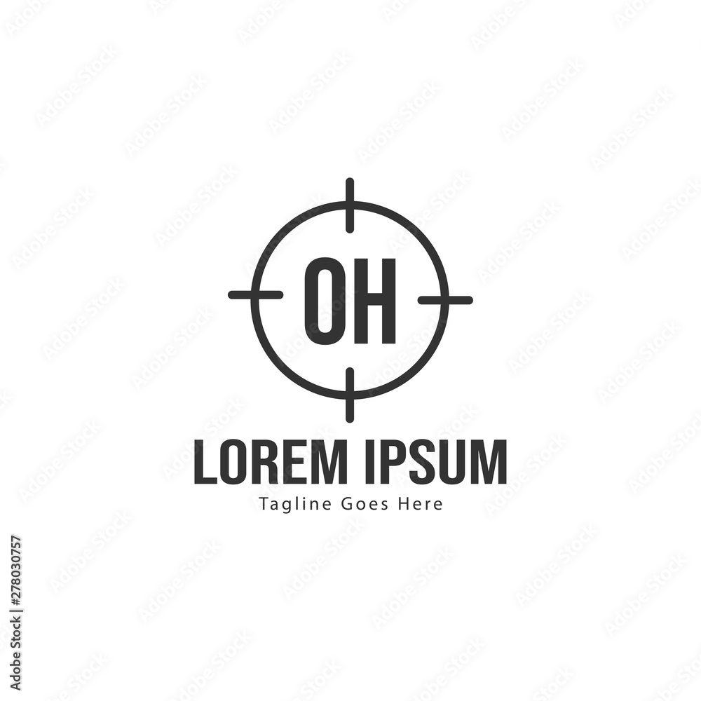 Initial OH logo template with modern frame. Minimalist OH letter logo vector illustration Initial OH logo template with modern frame. Minimalist OH letter logo vector illustration