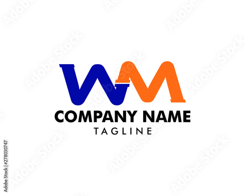 WM Pipe Letter Logo Icon Design