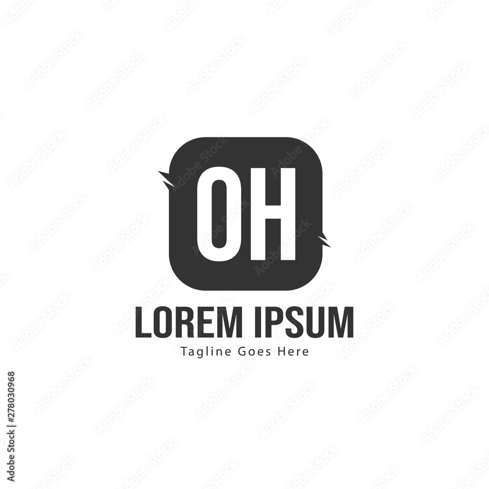 Initial OH logo template with modern frame. Minimalist OH letter logo vector illustration Initial OH logo template with modern frame. Minimalist OH letter logo vector illustration