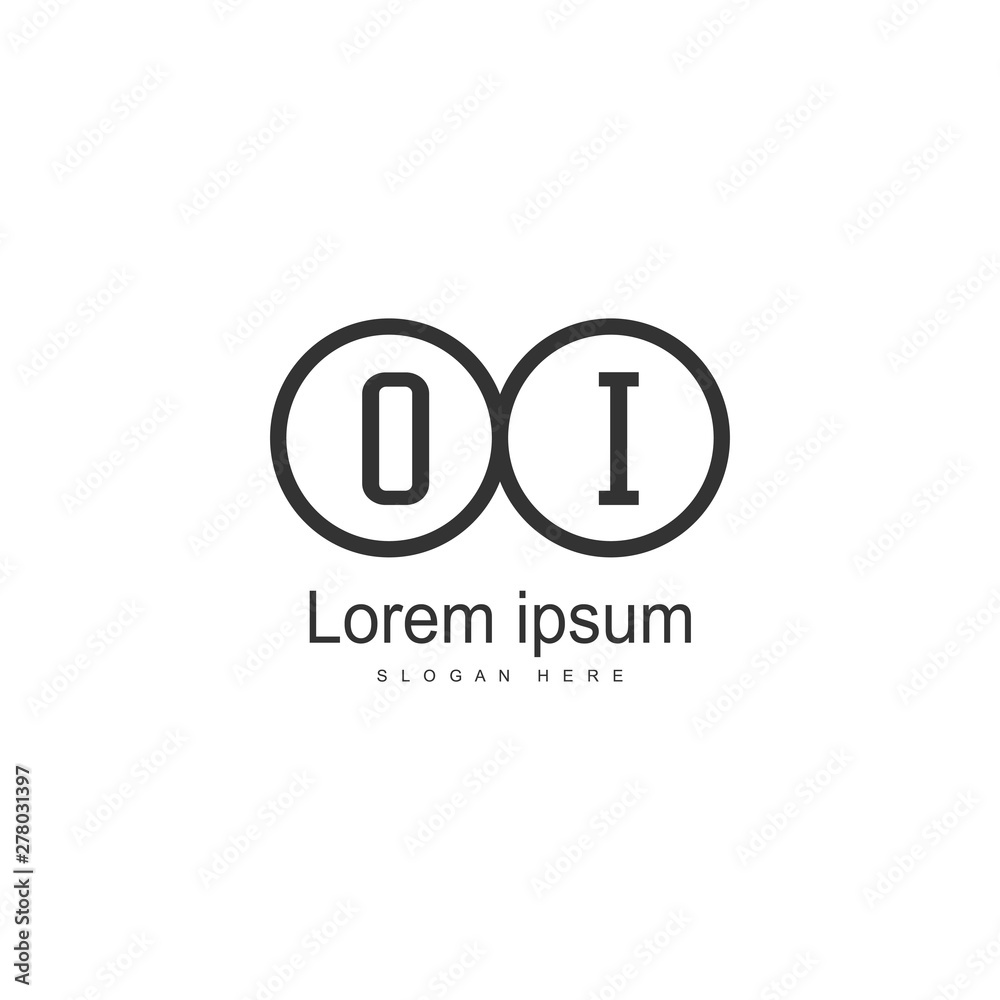 Initial OI logo template with modern frame. Minimalist OI letter logo vector illustration Initial OI logo template with modern frame. Minimalist OI letter logo vector illustration