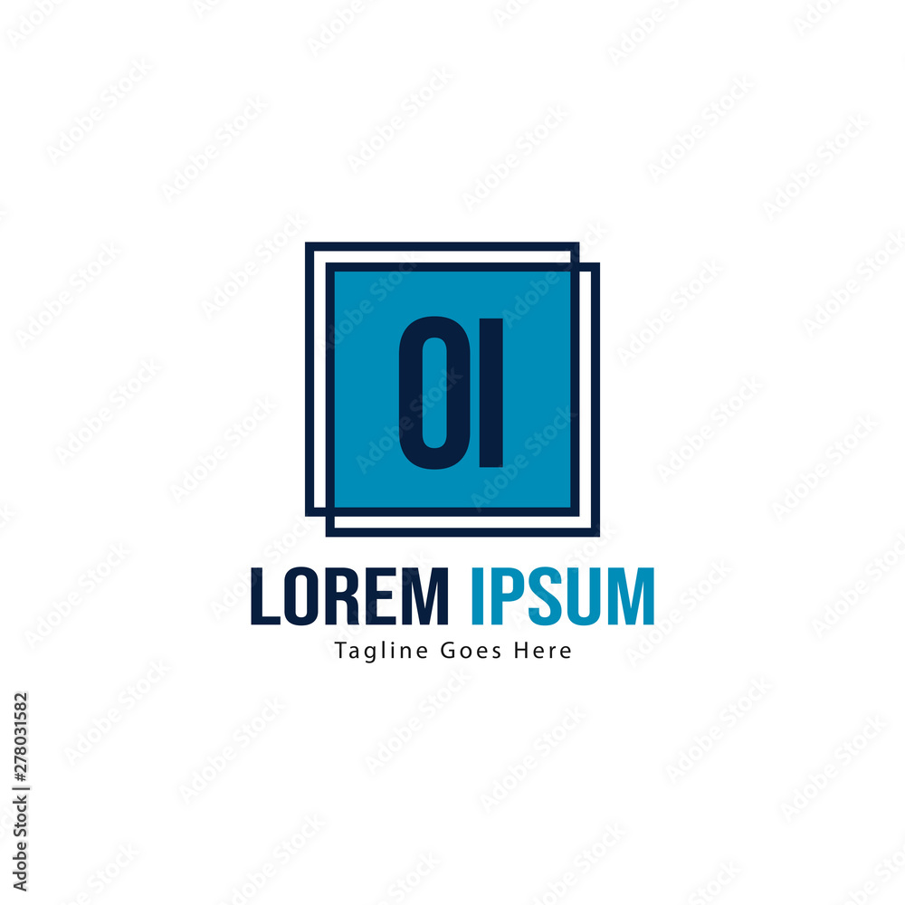 Initial OI logo template with modern frame. Minimalist OI letter logo vector illustration Initial OI logo template with modern frame. Minimalist OI letter logo vector illustration