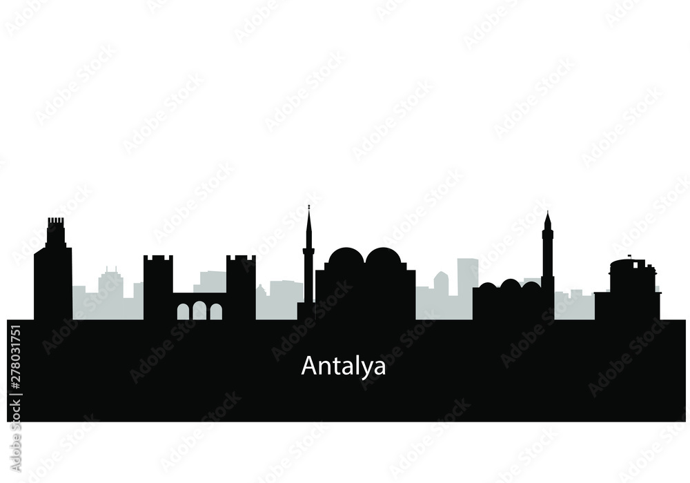 Skyline of Antalya city in Turkey