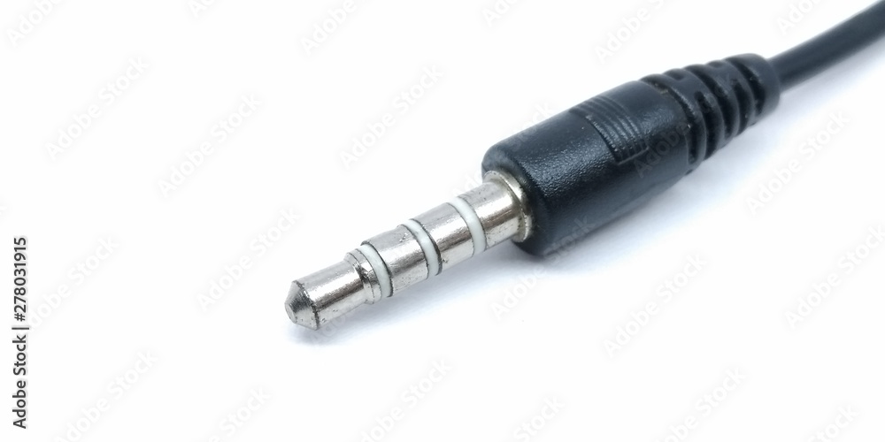 A picture of earphone audio pin isolated on white background A picture of earphone audio pin isolated on white background