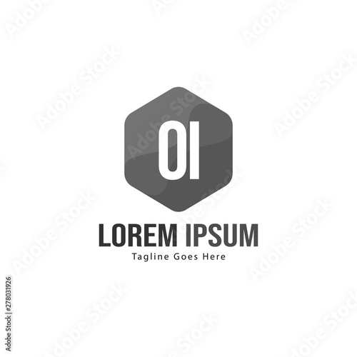 Initial OI logo template with modern frame. Minimalist OI letter logo vector illustration