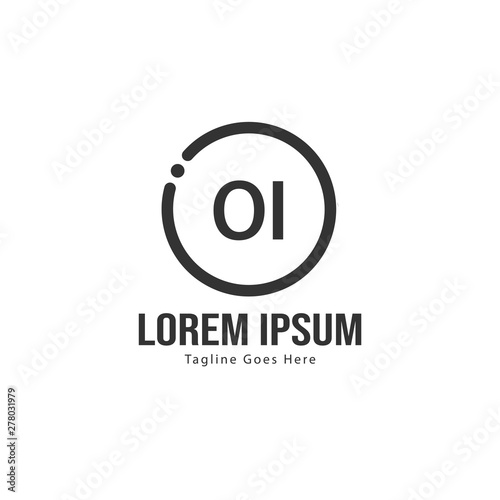Initial OI logo template with modern frame. Minimalist OI letter logo vector illustration