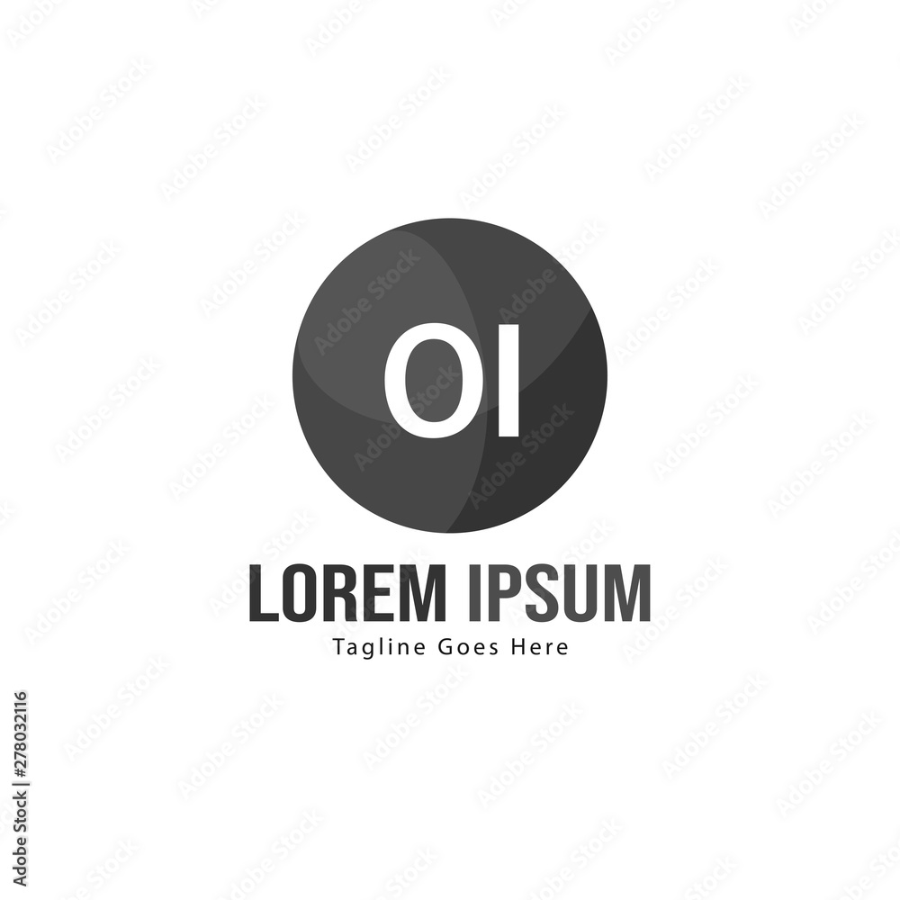 Initial OI logo template with modern frame. Minimalist OI letter logo vector illustration Initial OI logo template with modern frame. Minimalist OI letter logo vector illustration